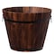 Gardenised Rustic Wooden Whiskey Barrel Planter with Durable Medal Handles and Drainage Hole - Large QI003236.L - alternate 1